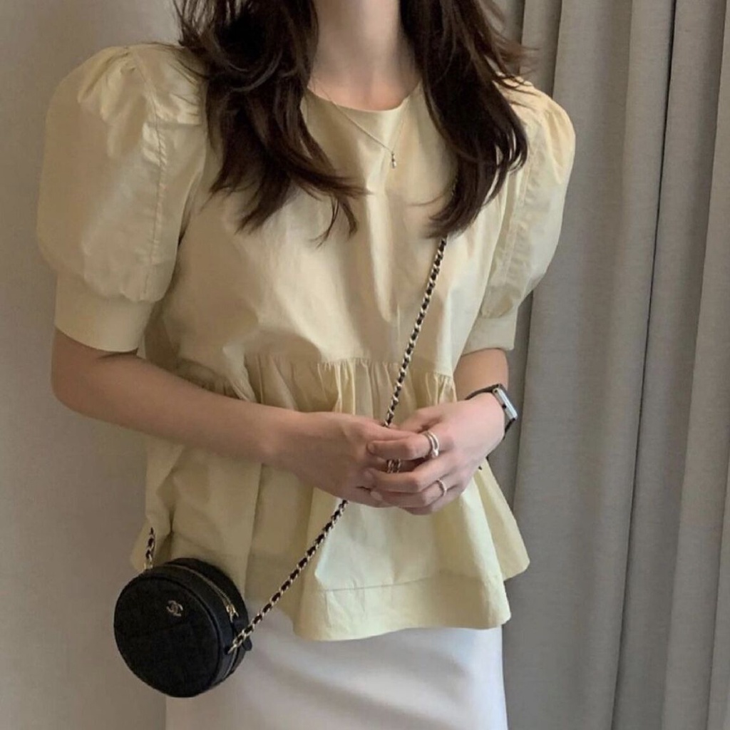 SUXI Áo nữ tay ngắn có dây buộc thời trang quyến rũ