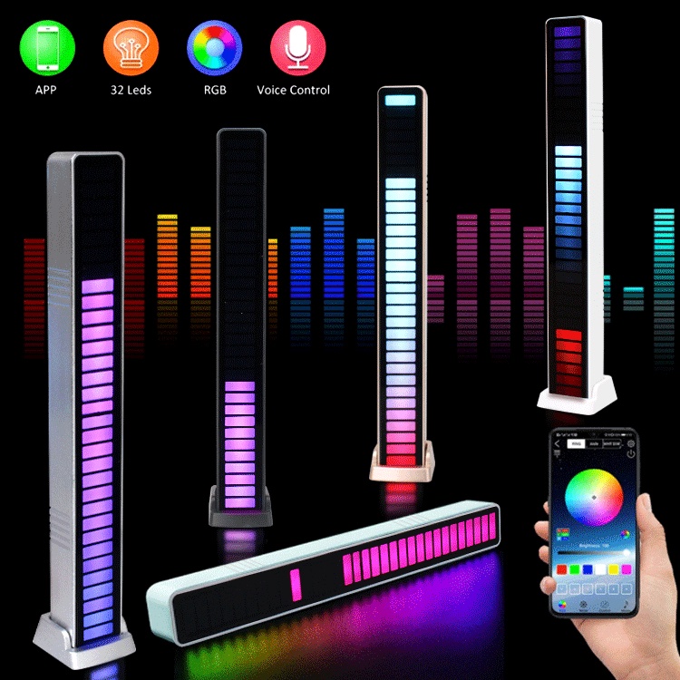 Thanh Led RGB 16 Triệu Màu Cảm Biến Âm Thanh, Điều Khiển Qua Ứng Dụng Trang Trí Deco Góc Làm Việc Có Tặng Kèm Sạc TOKTOK