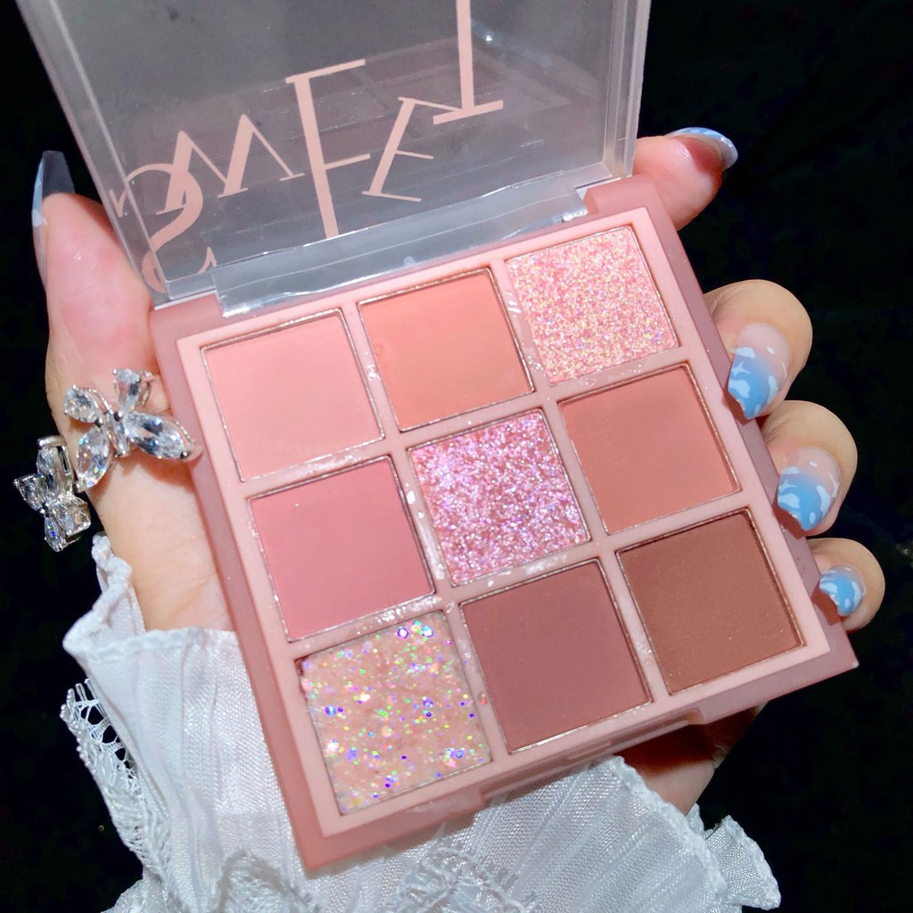 Bảng phấn mắt nhũ lì 9 ô Sweet Mint Ánh sáng The Light Sena Beauty | BigBuy360 - bigbuy360.vn