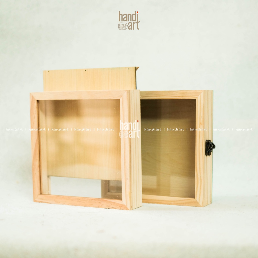Hộp gỗ trang trí, khung tranh hộp 3D, light box 20x20x4,5cm