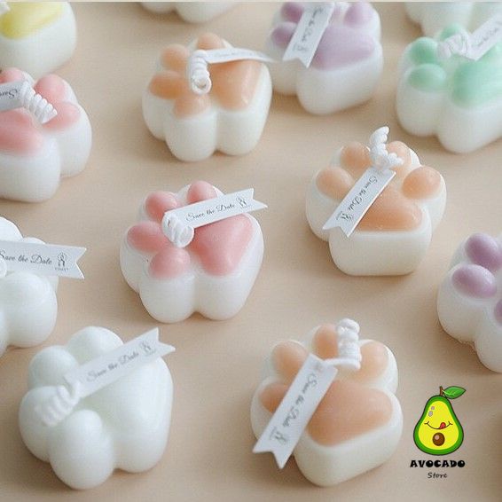 Nến thơm decor, Nến trang trí hình Bàn Chân Mèo đáng yêu nhiều màu mùi thơm dễ chịu có thể làm quà tặng, khử mùi
