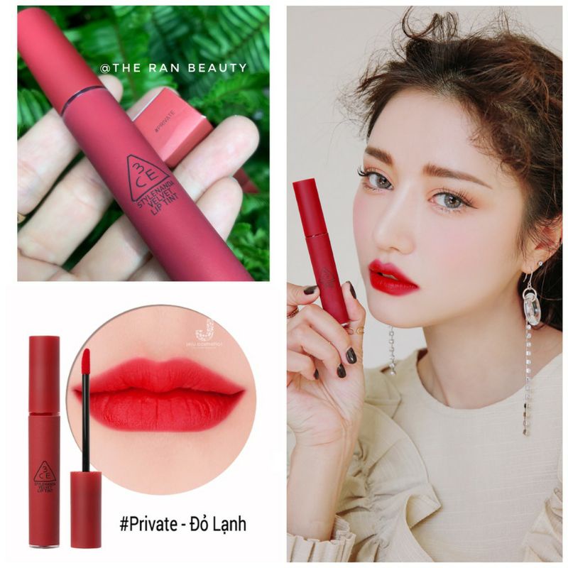 Son 3CE Velvet Lip Tint màu Private siêu sang