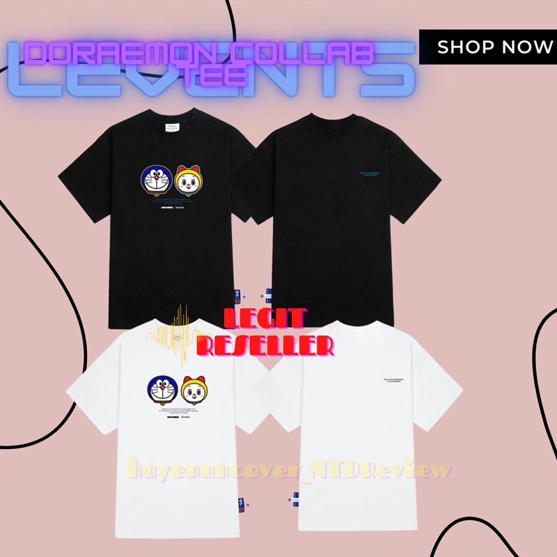Áo Thun Levents Chính hãng LEVENTS| DORAEMON COLLAB TEE tặng kèm giấy thơm