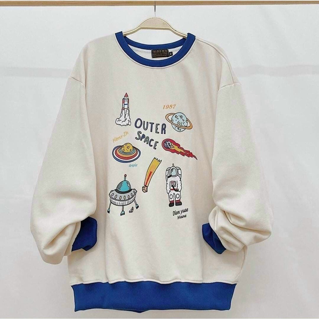 Áo Sweater in hình chất thun PE mểm mịn
