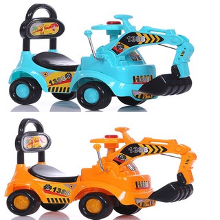 Xe cẩu chòi chân, xe múc 1388 cao cấp có nhạc cho bé