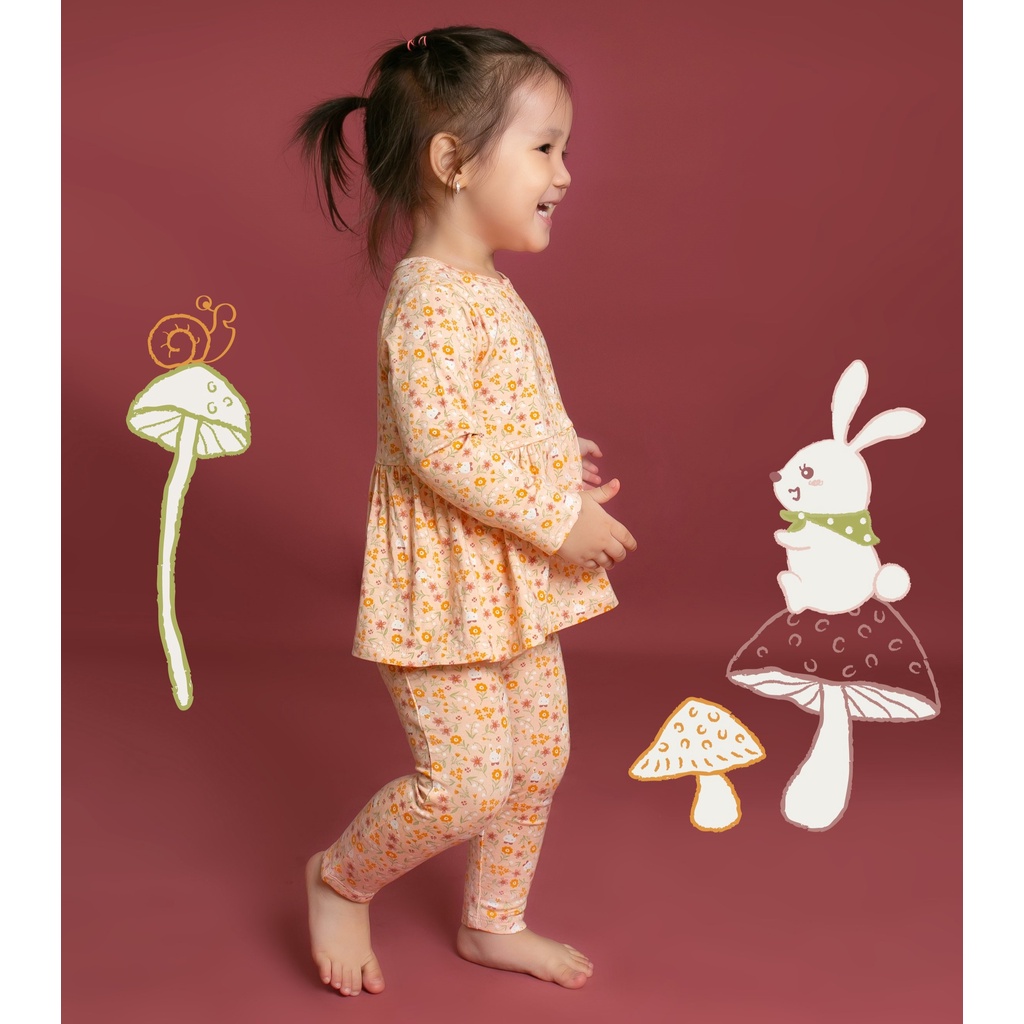 Chaang Bộ dài babydoll bé gái Park AW2022D10