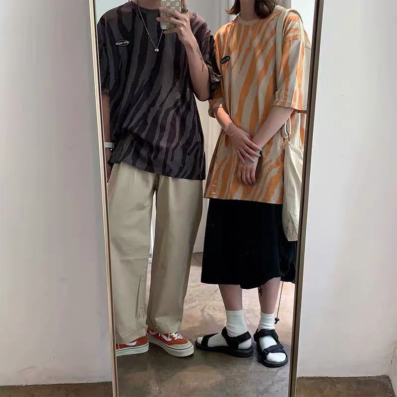 Áo Thun Họa Tiết Sọc Vằn 100% Cotton Co Dãn 4 Chiều Mát Mịn Size M-XL | BigBuy360 - bigbuy360.vn