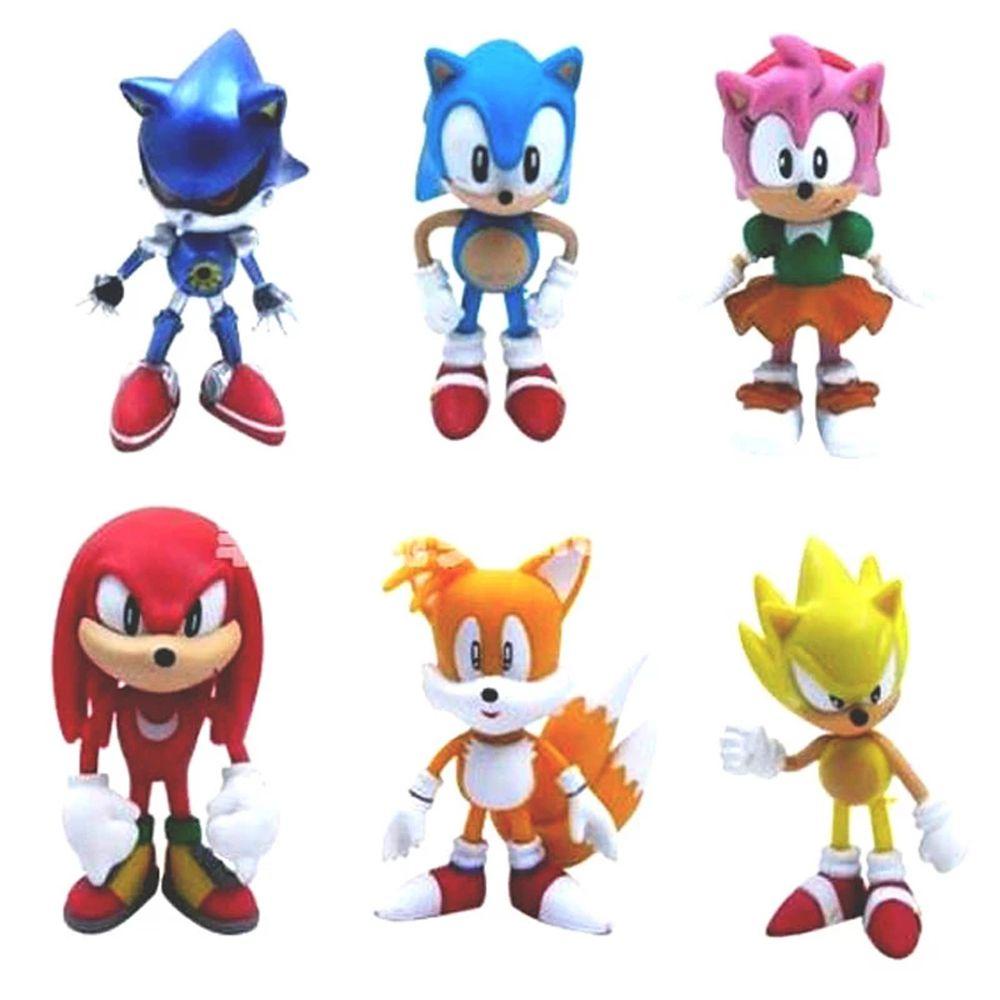 LILYES Collectible Dolls Tails Werehog Cartoon Figurines Kids Hedgehog Toy Sonic Figure Shadow Hedgehog Model Toy PVC Figure Sound Sonic Figure Movie Game Dolls Kids Birthday Gift Action Figures