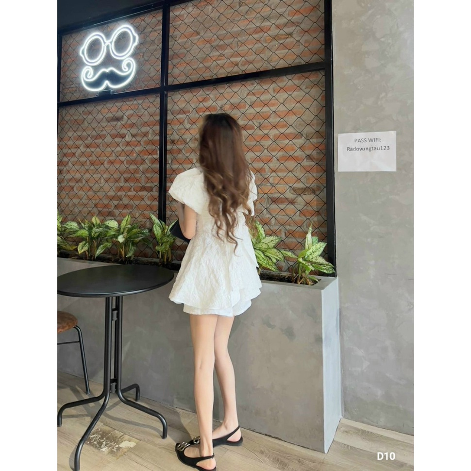 [SET FREE SHIP] SET ÁO VÀ VÁY ĐI CHƠI VỚI QUẦN ĐÙI NGẮN KÈM ÁO KIỂU NỮ TÀ XÒE PHỐI TAY XÒE, CHẤT GẤM CAO CẤP