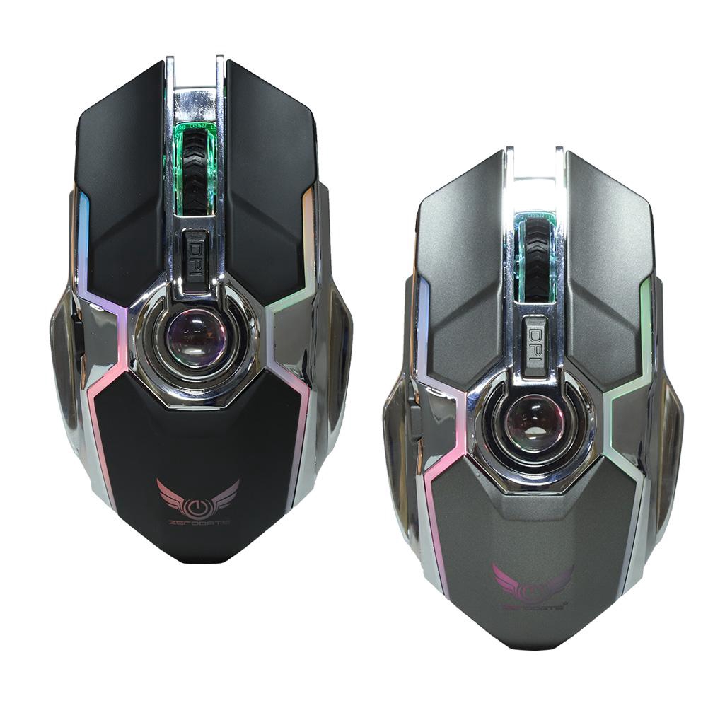 Chuột gaming ZERODATE T30 kết nối không dây 2.4Ghz dùng pin sạc tiện lợi tích hợp LED nhiều màu sắc