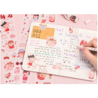 Sticker Dây Hình Cô Gái Dễ Thương