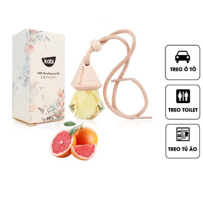 Tinh dầu treo xe Kobi hương Bưởi 8ml giúp làm thơm xe, giảm mùi bí và khó chịu