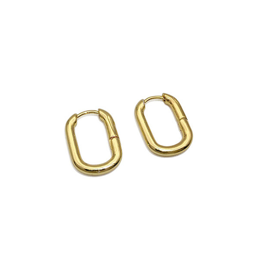 Khuyên Tai Kim Loại Hình Oval Phong Cách Cổ Điển Cho Nữ