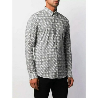 FEND1 Fall 2020 new men's long-sleeved shirt, black and white plaid shirt