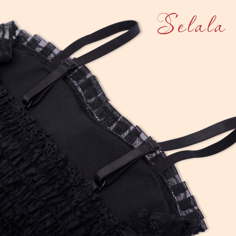 Áo 2 Dây Selala Hoa Nhí Phối Ren Phong Cách Vintage Siêu Quyến Rũ V03