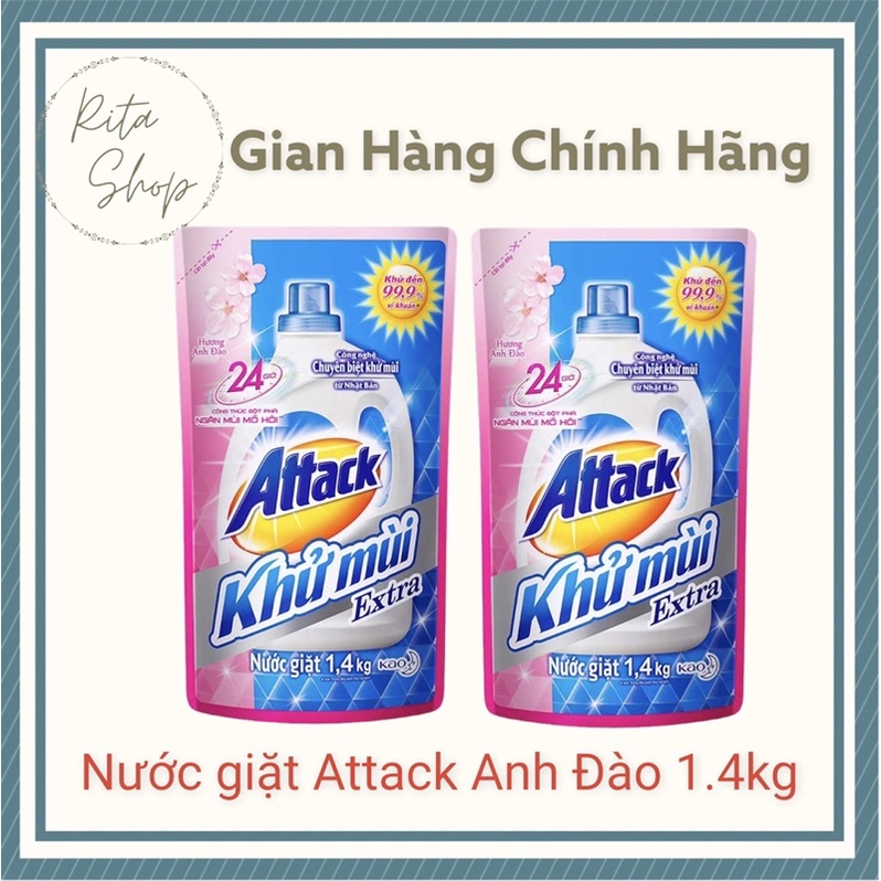Nước giặt khử mùi Attack Hoa Anh Đào 1.4kg