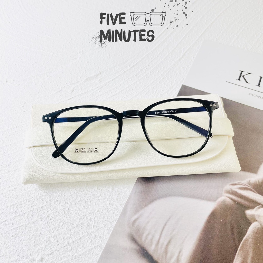 Gọng kính cận nữ , chất liệu nhựa dẻo cốt kim loại Fiveminutes 8141 Unisex Nam nữ