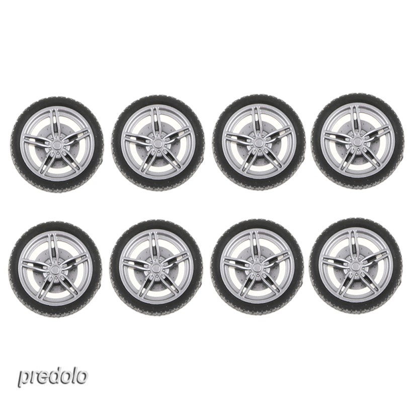 Set 10 vành bánh xe 30mm 5 chấu và lốp cao su cho xe đồ chơi DIY
