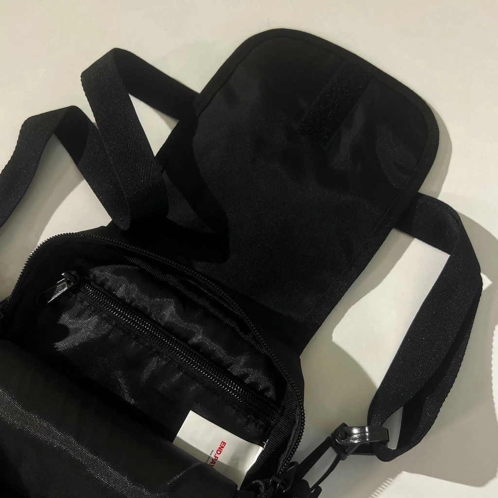 Túi đeo chéo END   thời trang nam nữ đi chơi đi du lich đen ( móc khoá sắt, có in nổi LOGO MINI SHOULDE ENDR