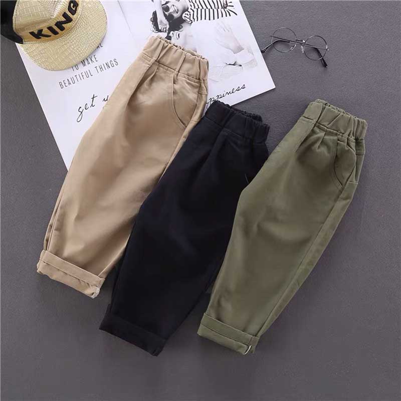 Quần kaki dài, quần dài cho bé kaki chất mềm cạp chun phong cách Hàn Quốc từ 15-35kg