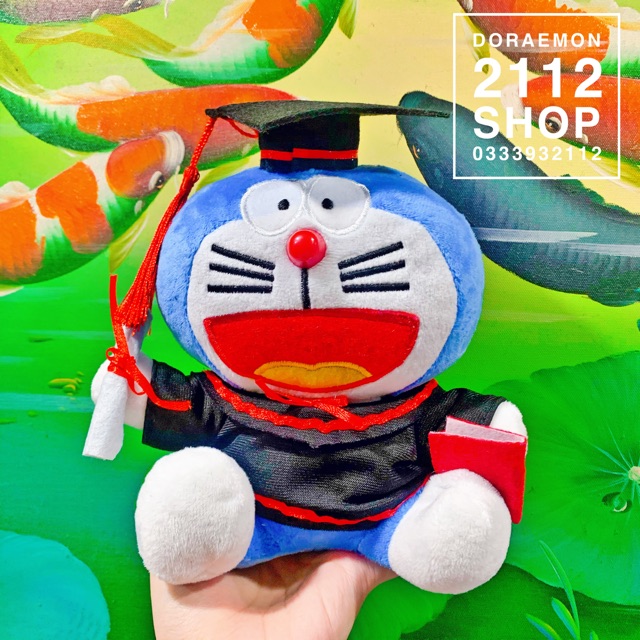 Gấu bông tốt nghiệp Doraemon cao 22cm