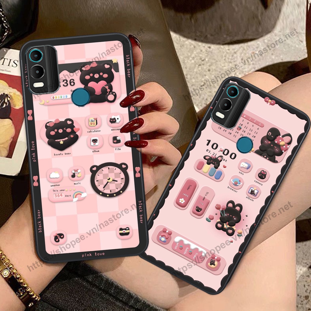 Ốp lưng Nokia C21 PLUS gấu, đồng hồ dễ thương cute giá rẻ
