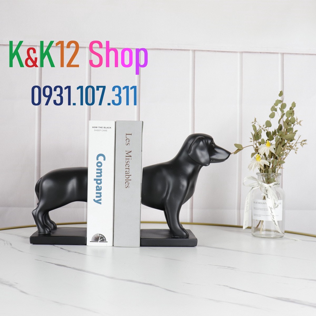 [ Nghệ thuật trang trí] Trang trí nội thất cún con Bookends hỗ trợ sách. Mô hình sáng tạo để bàn.