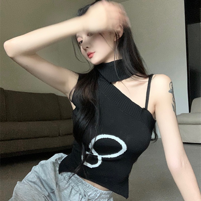 Áo Hai Dây Dệt Kim Thời Trang Quyến Rũ Cho Nữ