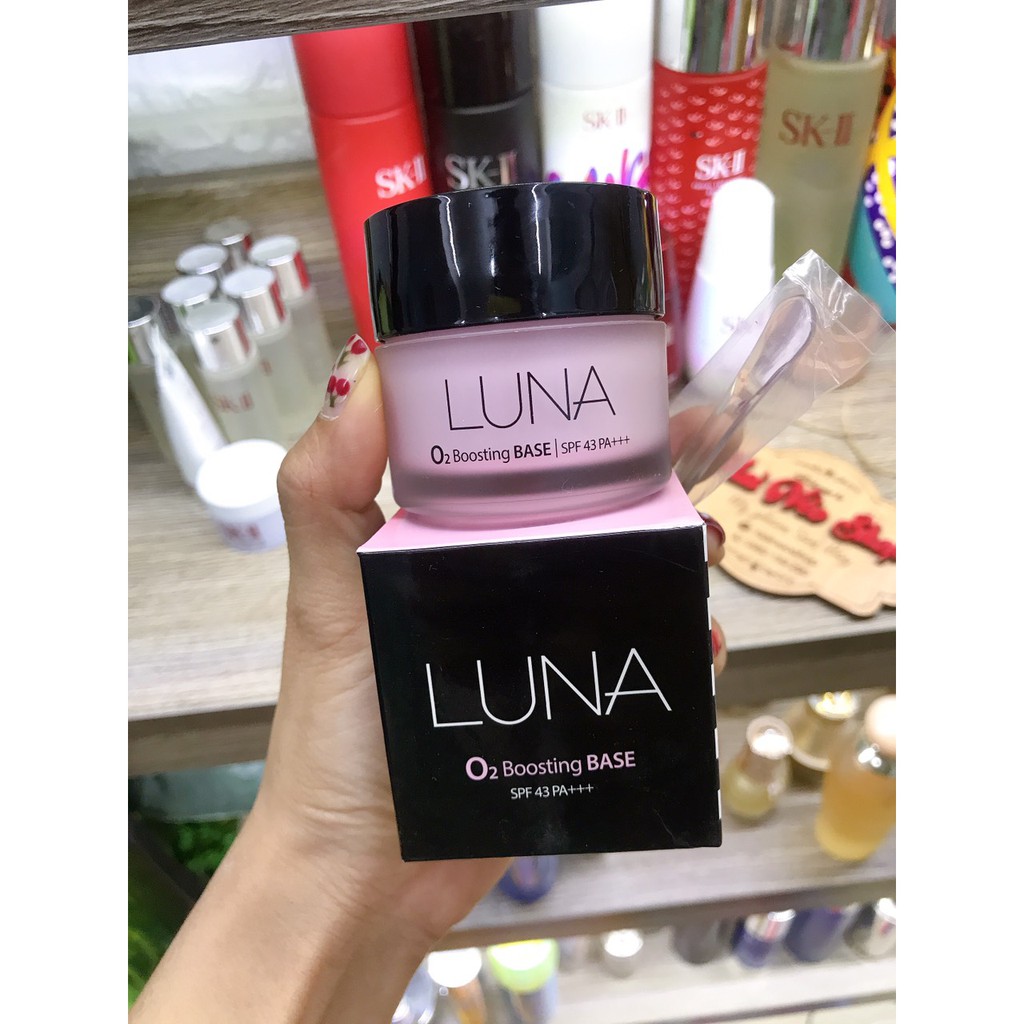 Kem lót che phủ nếp nhăn, sẹo mụn cho hiệu ứng mịn màng căng bóng LUNA O2 Boosting Base SPF 43 PA+++ (Hàn quốc) | BigBuy360 - bigbuy360.vn