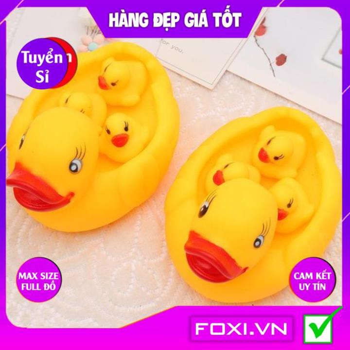 Đồ Chơi Vịt Cao Su Bơi Nước Foxi-Vịt Màu Vàng Phát Ra Âm Thanh Vui Nhộn trong Bồn Tắm Cho Bé-Đồ Chơi Nhà Tắm-ĐC An Toàn