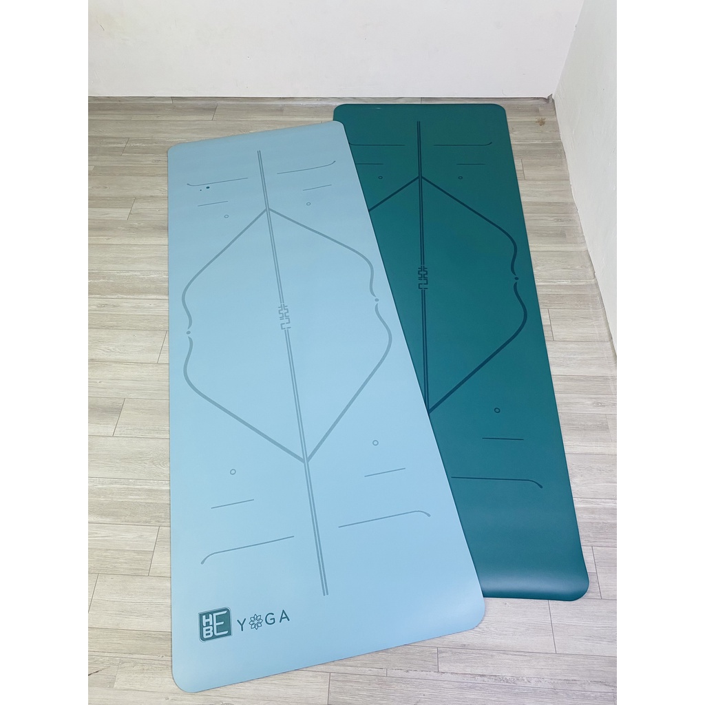 Thảm Tập Yoga Định Tuyến HEBEYOGA PU Cao Su Tự Nhiên 5mm Cao Cấp Kèm Túi