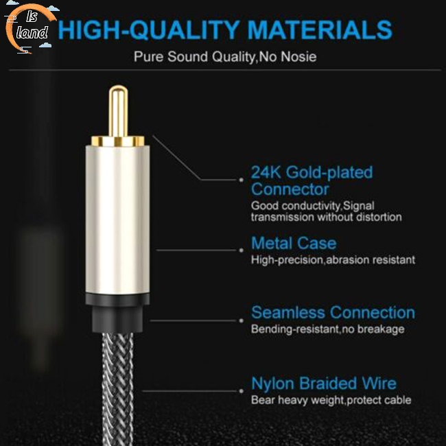 Dây Cáp Âm Thanh Đồng Trục Kỹ Thuật Số Rca Sang Rca Mạ Vàng