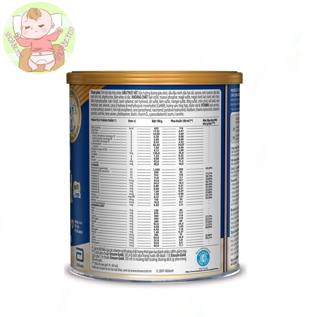 Sữa bột Ensure Gold Abbott (HMB) 850g