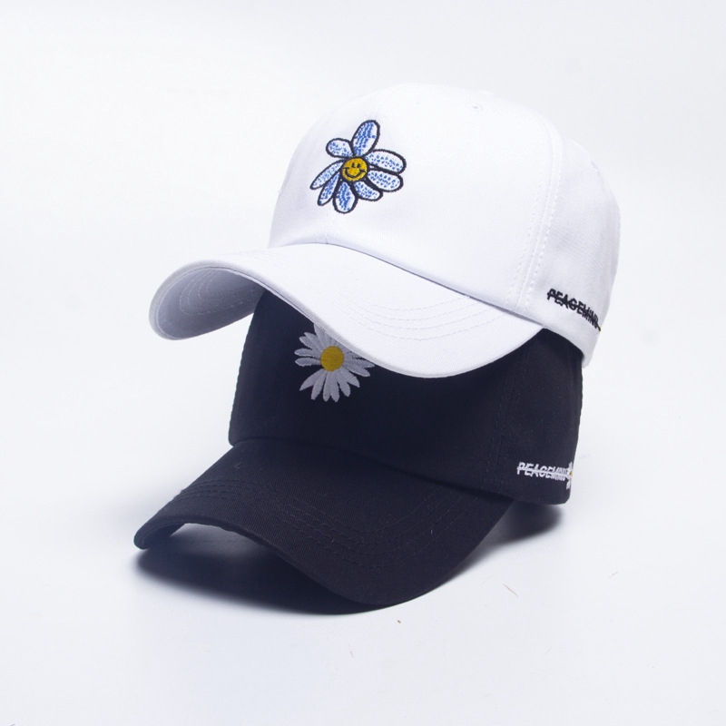 Mũ Lưỡi Trai LINJW Thêu Hình Bông Hoa Bằng Cotton Thời Trang Cá Tính