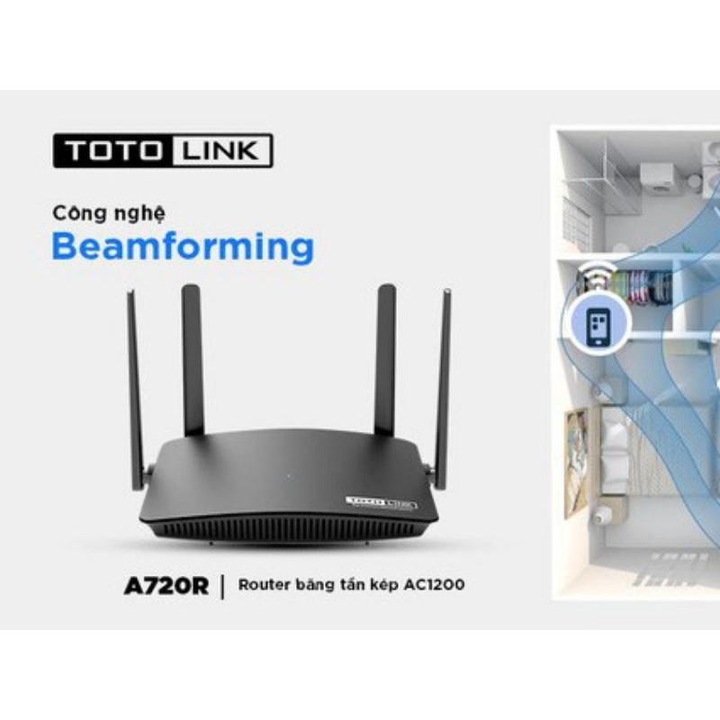Bộ phát wifi Totolink A720R 2.4Ghz/5Ghz AC1200Mpbs Hàng chính hãng Bảo hành 2 năm | BigBuy360 - bigbuy360.vn