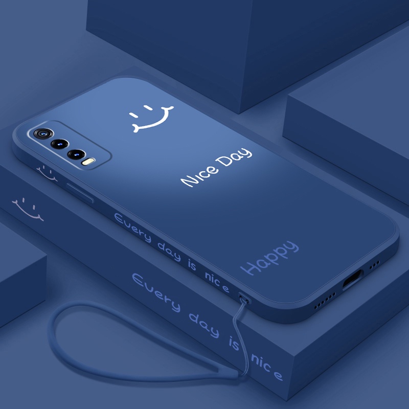 Ốp Điện Thoại silicone Mềm Siêu Mỏng Màu Tương Phản In Hình Mặt Cười Cho Vivo y20 y20s y20i y12s y12a y30 y31