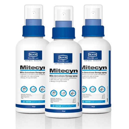 (GÒ VẤP) Thuốc xịt trị ghẻ, nấm, viêm da chó mèo mitecyn 50ml