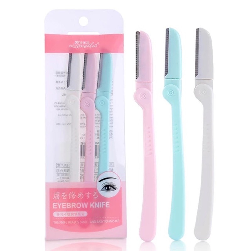Dao cạo lông mày, chân mày Lameila cao cấp set 3 chiếc sắc bén, chống gỉ