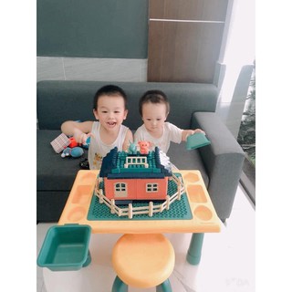 Bộ đồ chơi lego bàn học kèm ghế - Quà Moony - Vui chơi tránh dịch