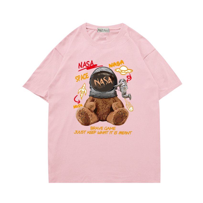 Áo phông tay ngắn nam nữ form rộng Gấu NASA 922 HY KOREA