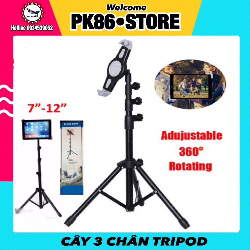 Gía đỡ 3 chân ipad (TRIPOD STAND) cây 3 chân 7'' &gt;&gt;3'' HÀNG CHÍNH HÃNG