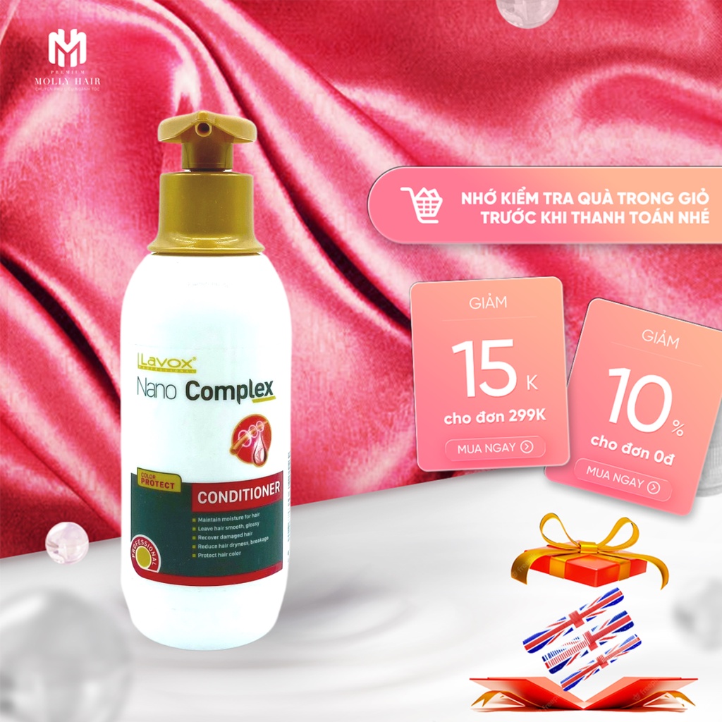 Kem xã giữ màu Mollyhair Nanocomplex, bảo vệ màu nhuộm lâu phai và tăng ánh màu nhuộm