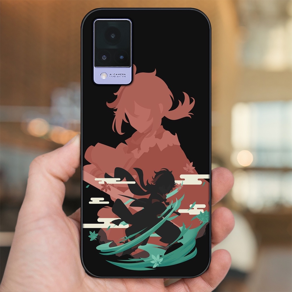 Ốp lưng Vivo V21 viền đen in hình Kazuha Genshin Impact