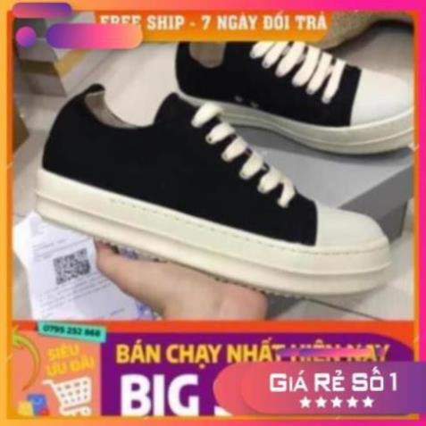 [Sale 3/3] [ 💝 GIÁ SALE] Giày rick owen cổ thấp 🌟  R🔥E🔥P 1:1 VN đế thơm Full box + Bill Sale 11 -op1 " az