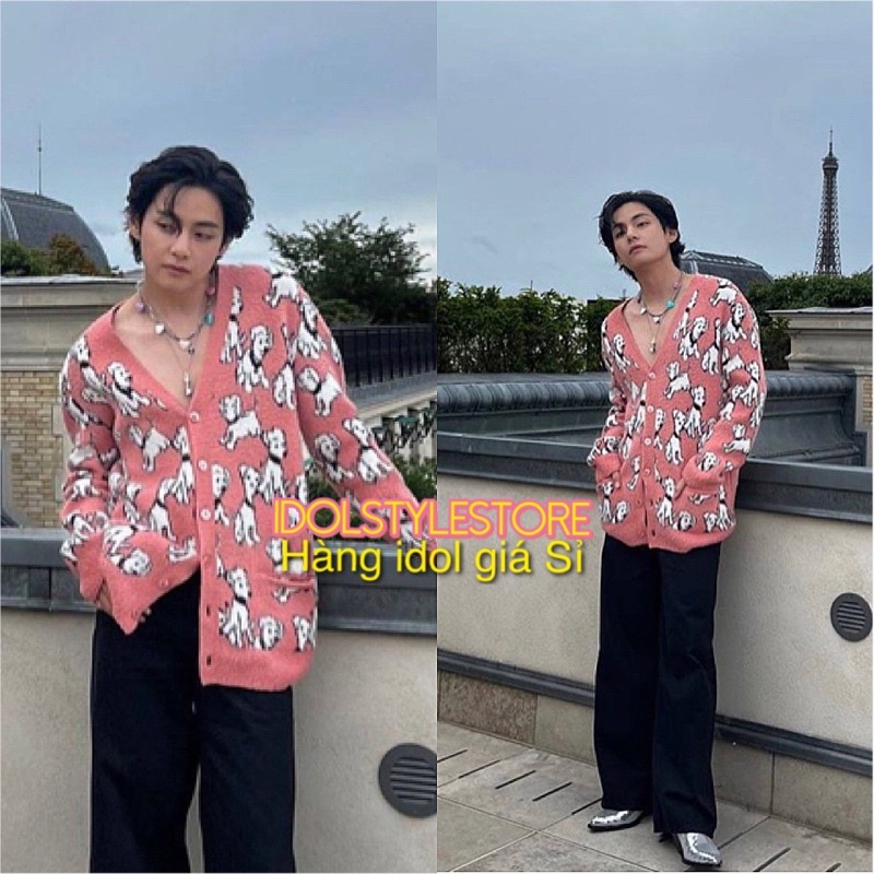 Áo khoác len cardigan cún như V BTS