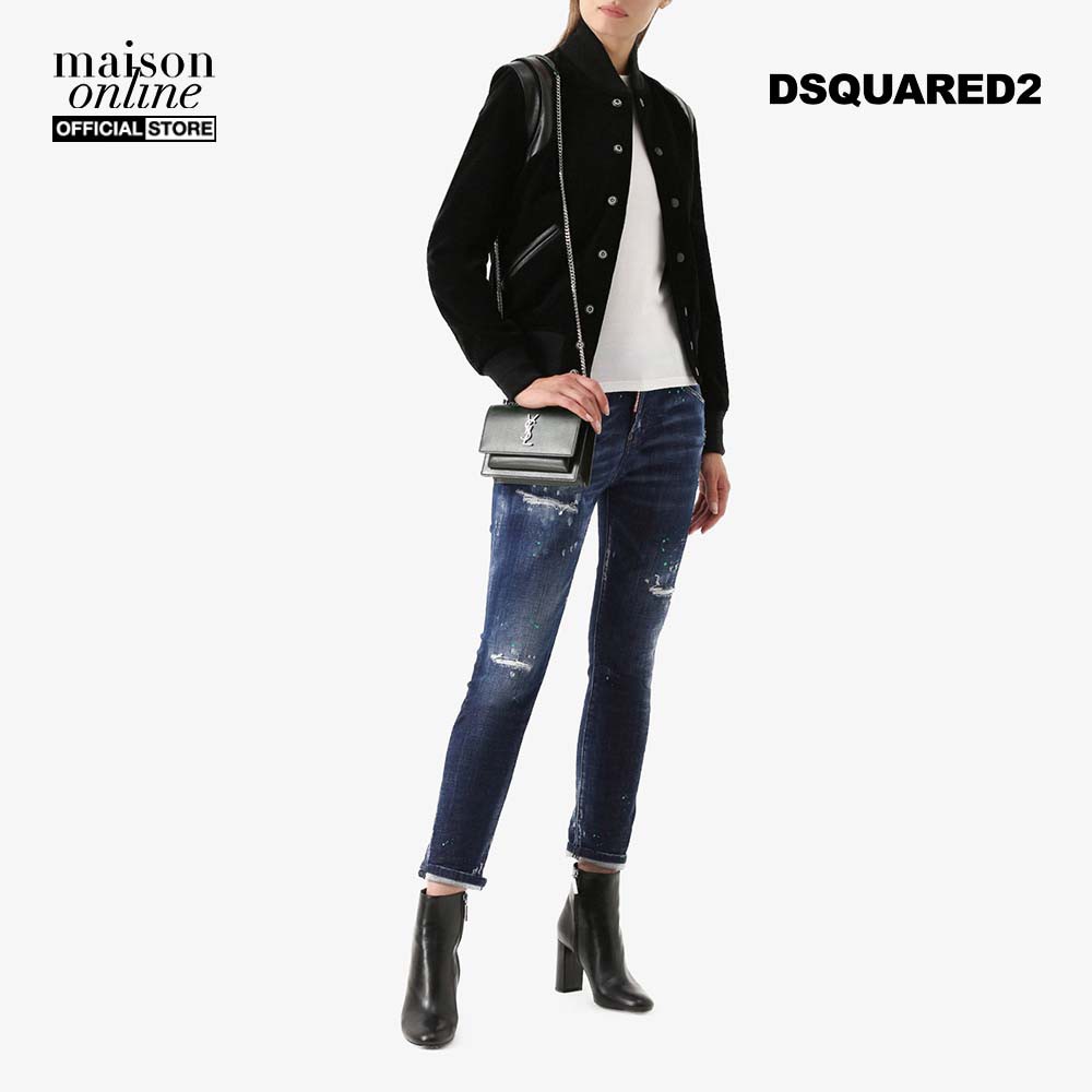 DSQUARED2 - Quần jeans nữ phom slim fit Cool Girl Dark Blue S72LB0016-470