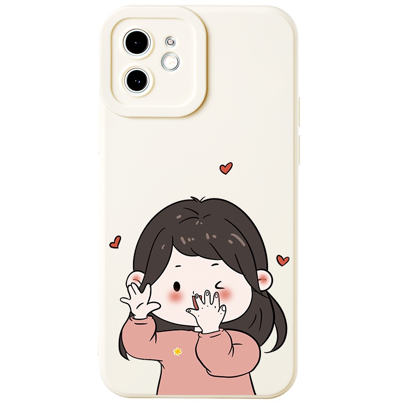 Ốp điện thoại JURSUE hoạt hình cặp đôi dễ thương đẹp hình bựa ngộ nghĩnh silicon mềm chống bẩn Compatible for iPhone 14 13 12 11 Pro Max SE 2020 X XR XS 8 7 ip 6S 6 Plus kute XYH229