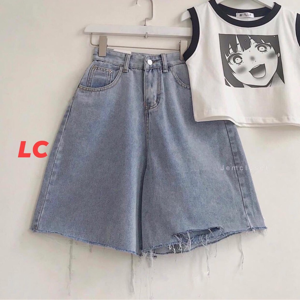Quần short jean LỬNG ngắn rách gối Unisex nam nữ đủ size | BigBuy360 - bigbuy360.vn