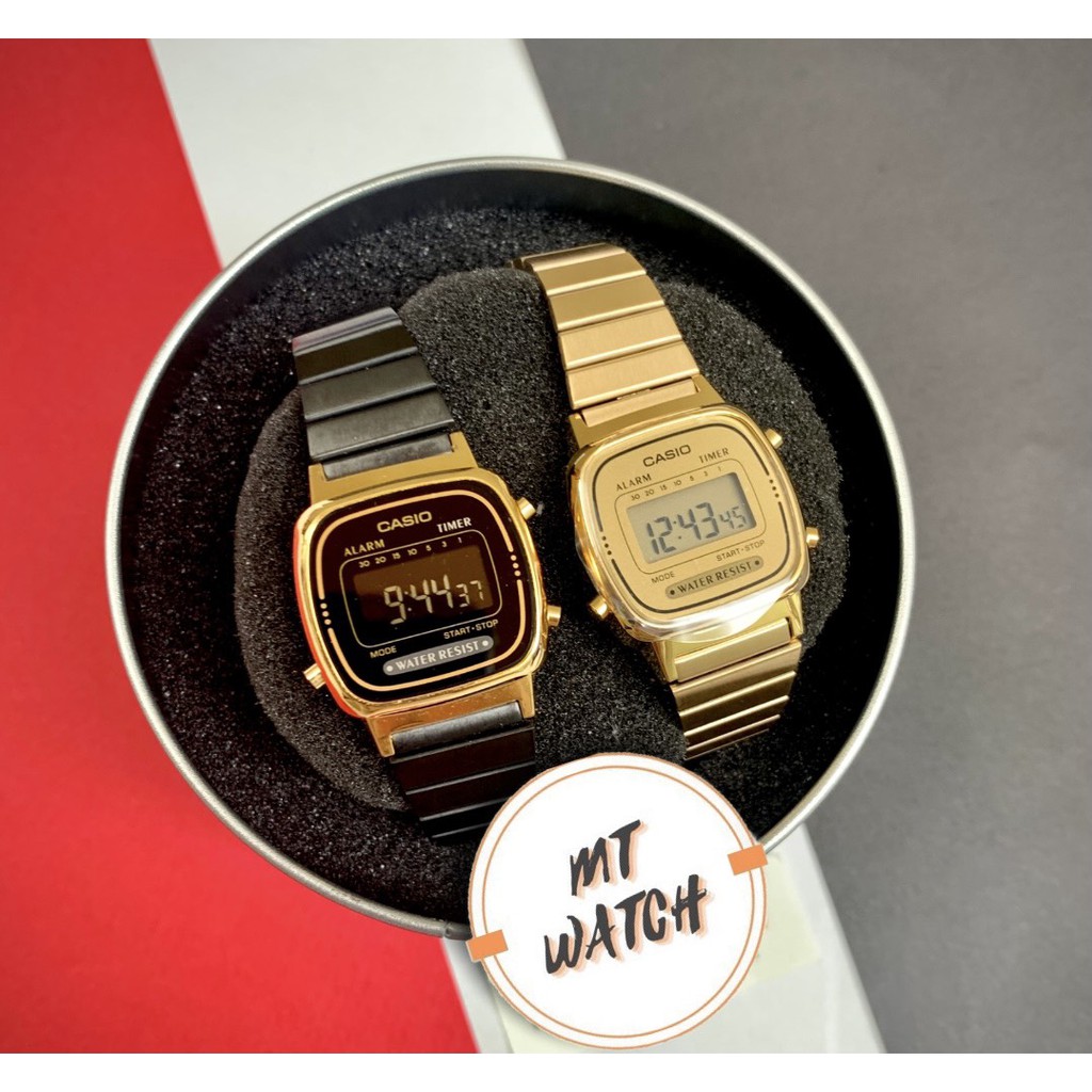 Đồng hồ casio nữ LA670 vintage trẻ trung giá rẻ, dây thép không gỉ chống nước