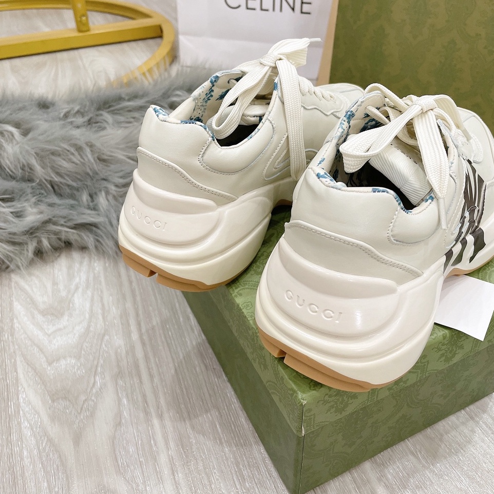 Giày thể thao sneaker Gucci rhyton đế cao hộp xanh, dành cho nam nữ (tặng box bảo vệ)